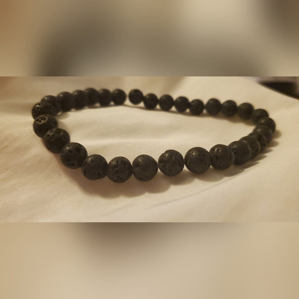 Lava Rock Handmade Stretch Bracelet